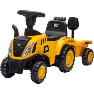 Loopfiets tractor CAT 2xAA geel/zwart