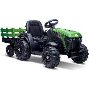 Elektrische trekker met aanhanger 2x30W/7000 mAh zwart/groen + afstandsbediening