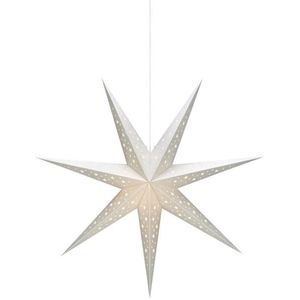 SALCAR LED Kerstster Verlicht Raam 35 Cm, Papieren Ster Kerstmis Met E14 Lamp 3d Lichtgevende Ster Staande Adventsster Ijzeren Voet Wit 821172268