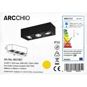 Arcchio - LED plafondlamp DWIGHT 3xG53/20W/230V