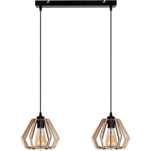 Zwarte Hanglamp aan een koord BERGO 2x E27 / 60W / 230V