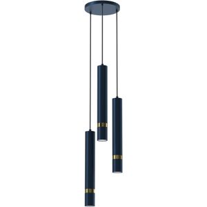 Hanglamp aan een koord JOKER 3xGU10/8W/230V blauw/goud