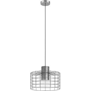 Eglo 43649 - Hanglamp aan een koord MILLIGAN 1xE27/40W/230V d. 38 cm zilver