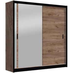 Kledingkast SABRINA 180x215 cm met spiegel, eiken craft