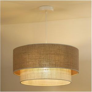 Duolla - Hanglamp aan een koord YUTE BOHO 1xE27/15W/230V diameter 45 cm bruin/crème