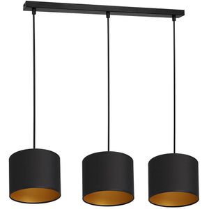 Hanglamp aan een koord ARDEN 3xE27/60W/230V zwart/gouden