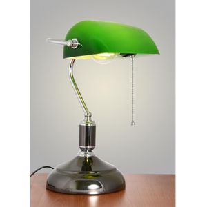 Brilagi - Bureaulamp BANK OFFICE 1xE27/60W/230V zwart/zilver/groen