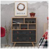 Kast MARCO 85,6x70 cm antraciet/bruin