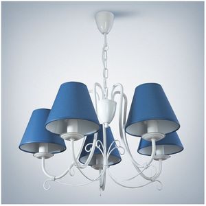 Hanglamp aan ketting LILLIAN 5xE14/40W/230V donkerblauw