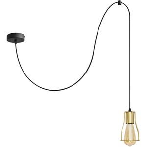 Hanglamp aan een koord TUBE 1xE27/15W/230V zwart/goud