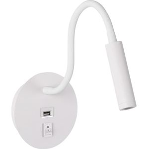 Brilagi - LED Flexibele wandlamp met USB-poort MAYA LED/3W/230V wit