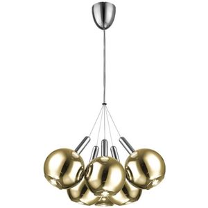 Klausen 142001 - LED Hanglamp aan een koord BALLS 6xLED/5W230V gouden/mat chroom
