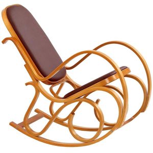 MAX - Schommelstoel - Bruin - Eco Leer - 52x95x90 cm