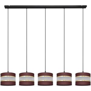 Hanglamp aan een koord HELEN 5xE27/60W/230V bruin/zwart/gouden