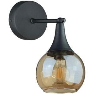 Wandlamp STAR 1xE27/60W/230V zwart/gerookt beige