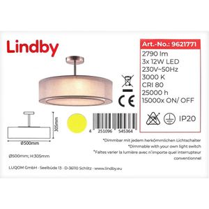 Lindby - LED Dimbare kroonluchter op paal PIKKA 3xLED/12W/230V
