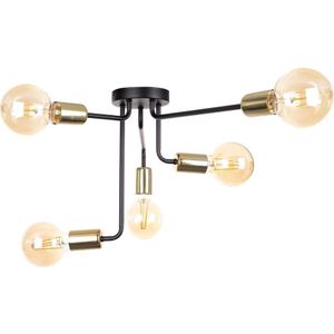 Hanglamp voor Oppervlak Montage NIXO 5xE27/60W/230V zwart/goud