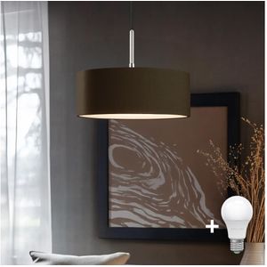 Eglo - LED Hanglamp aan een koord TUNJA 1xE27/60W/230V bruin