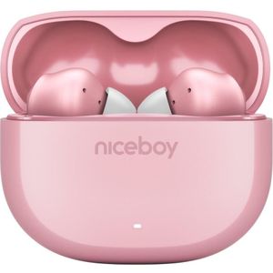 Niceboy Pins 4 - Draadloze oordopjes met ANC 400 mAh + 2x 50 mAh IPX4 roze
