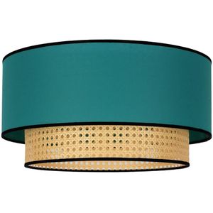 Duolla - Plafondlamp BOHO 1xE27/15W/230V turquoise/rotan