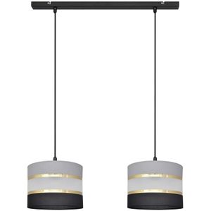 Hanglamp aan een koord HELEN 2xE27/60W/230V zwart/grijs/gouden