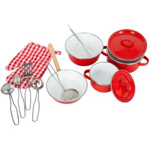 Small Foot - Children's metaal kitchenware rood