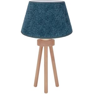 Duolla - Tafellamp BOUCLE 1xE27/15W/230V turquoise/hout