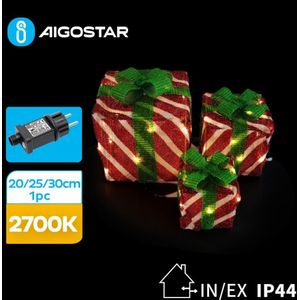 Aigostar- LED Kerstdecoratie voor buiten 3,6W/31/230V 2700K 20/25/30cm IP44 cadeaus