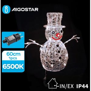 Aigostar-LED Kerstdecoratie voor buiten LED/3,6W/31/230V 6500K 60cm IP44 sneeuwpop