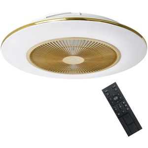 Dimbare LED Plafondlamp met Ventilator ARIA LED/38W/230V goud + AB