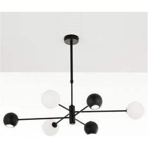 Jupiter 1997 - Hanglamp met vaste pendel MOKA 3xGU10/10W/230V + 3xG9/10W/230V zwart/wit