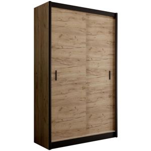 Kledingkast SAPHIRA 150x215 cm met schuifdeuren, eiken craft