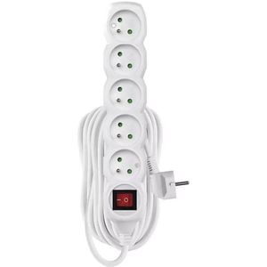Verlengsnoer met schakelaar 5Z 10m wit