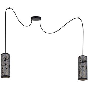 Hanglamp aan een koord AVALO 2xE27/60W/230V spin grijs/zwart