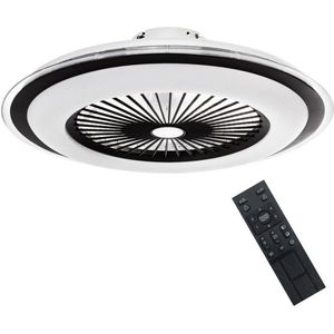 Dimbare LED Plafondlamp met een Ventilator ZONDA LED/48W/230V zwart + AB