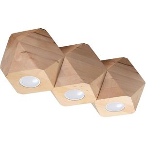 Sollux Lighting - Plafondspot Woody 3 natuurlijk hout