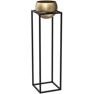 Metalen bloempot 111,3x29 cm zwart/goud