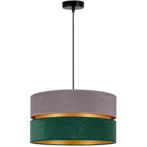 Duolla - Hanglamp aan een koord DUO 1xE27/15W/230V diameter 40 cm grijs/groen/goud