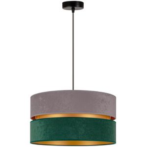 Duolla - Hanglamp aan een koord DUO 1xE27/15W/230V grijs/groen/gouden