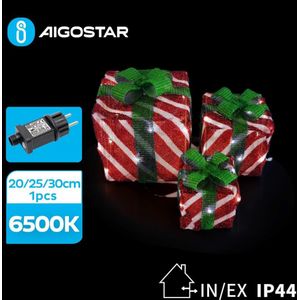 Aigostar- LED Kerstdecoratie voor buiten 3,6W/31/230V 6500K 20/25/30cm IP44 cadeaus