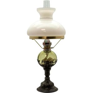 Petroleumlamp DRAHOMÍRA 50 cm bosgroen met tinversiering