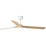 FARO BARCELONA Punt M Plafondventilator - Wit/Hout - LED Verlichting