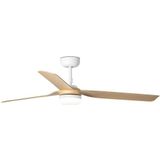 FARO BARCELONA Punt M Plafondventilator - Wit/Hout - LED Verlichting