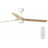 FARO BARCELONA Punt M Plafondventilator - Wit/Hout - LED Verlichting