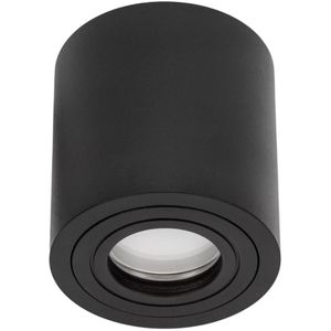 Spectrum - LED plafondspot IP65 - Tube rond Zwart - met GU10 fitting - excl. LED spot