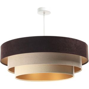 Bruin Beige/Goudkleurige Kroonluchter aan een koord TRINITI 1x E27 / 60W / 230V