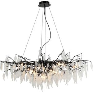 Kristallen hanglamp aan een koord 15xG9/40W/230V zwart