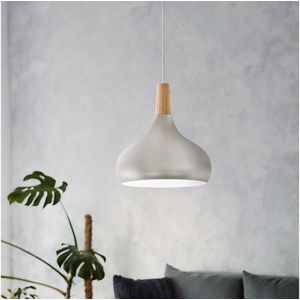 Eglo 901181-Hanglamp aan een koord SABINAR 1xE27/60W/230V diameter 28cm zilver-FSC gecertificeerd