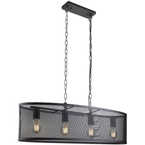 Searchlight - Hanglamp aan ketting FISHNET 4xE27/60W/230V zwart