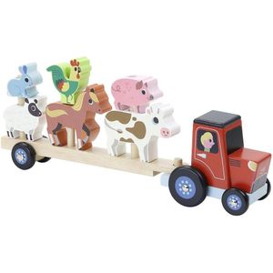 Vilac - Houten tractor met dieren